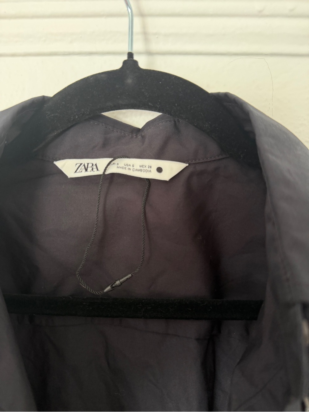 ZARA Japan Black Button-Up Shirt Boxy Cropped Shirt Small - Picture 3 of 4